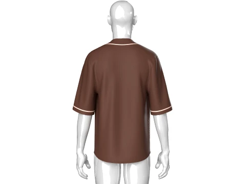 Men Short-Sleeve Kimono Shirt 3D Model