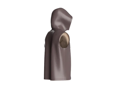 Men Leather Gilet Vest With Fur Lining 3D Model