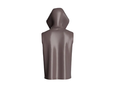 Men Leather Gilet Vest With Fur Lining 3D Model