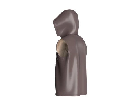 Men Leather Gilet Vest With Fur Lining 3D Model