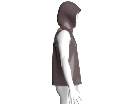 Men Leather Gilet Vest With Fur Lining 3D Model