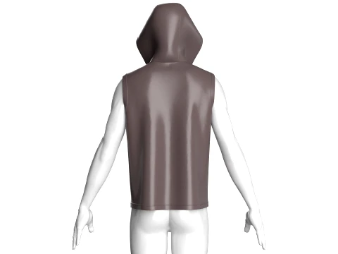 Men Leather Gilet Vest With Fur Lining 3D Model