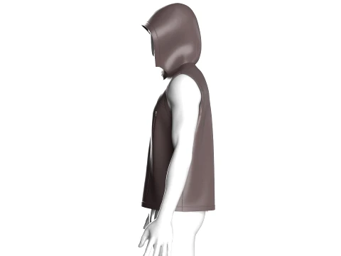 Men Leather Gilet Vest With Fur Lining 3D Model