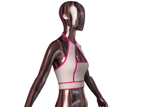 Girls Criss-Cross Halter Crop Top 3D Model