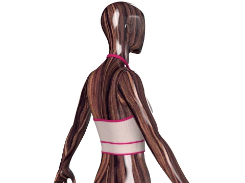 Girls Criss-Cross Halter Crop Top 3D Model