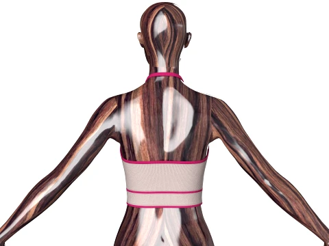 Girls Criss-Cross Halter Crop Top 3D Model