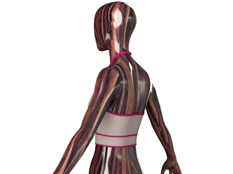 Girls Criss-Cross Halter Crop Top 3D Model