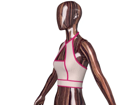 Girls Criss-Cross Halter Crop Top 3D Model