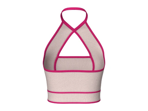 Girls Criss-Cross Halter Crop Top 3D Model