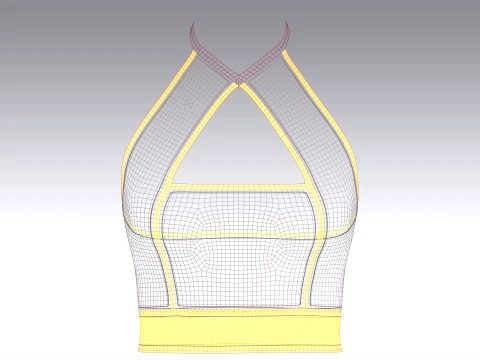 Girls Criss-Cross Halter Crop Top 3D Model