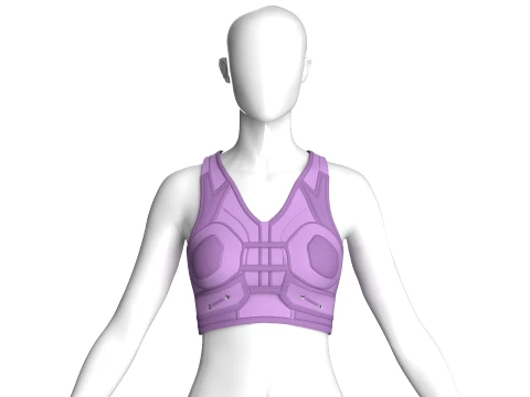 Girls Crop Top With Oval Bust Plates 3D Model