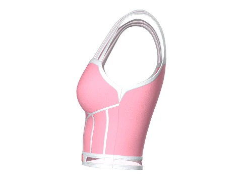 Girls Front-Zip Crop Top With Patch 3D Model