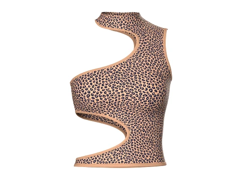 Girls Leopard Print Side Cutout Crop Top 3D Model