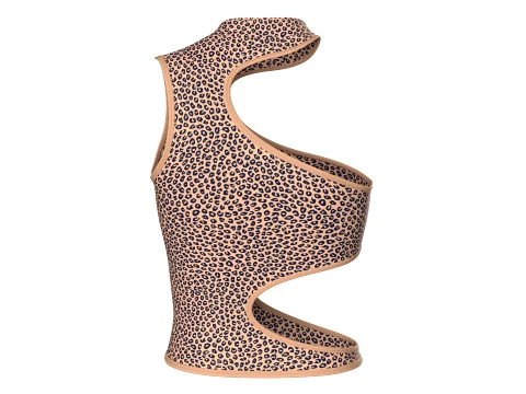 Girls Leopard Print Side Cutout Crop Top 3D Model