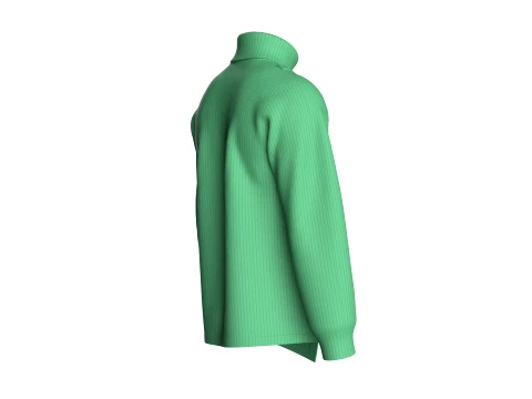 Men Ribbed Knit Sweater With Buckle 3D Model