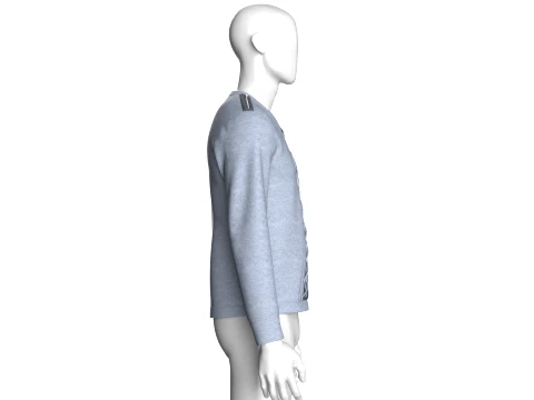Men V-Neck Lace Up Sweatshirt 3D Model