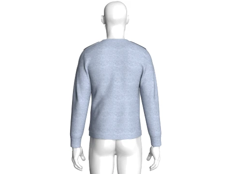 Men V-Neck Lace Up Sweatshirt 3D Model