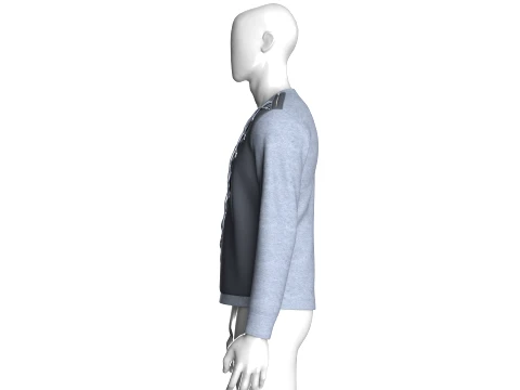 Men V-Neck Lace Up Sweatshirt 3D Model