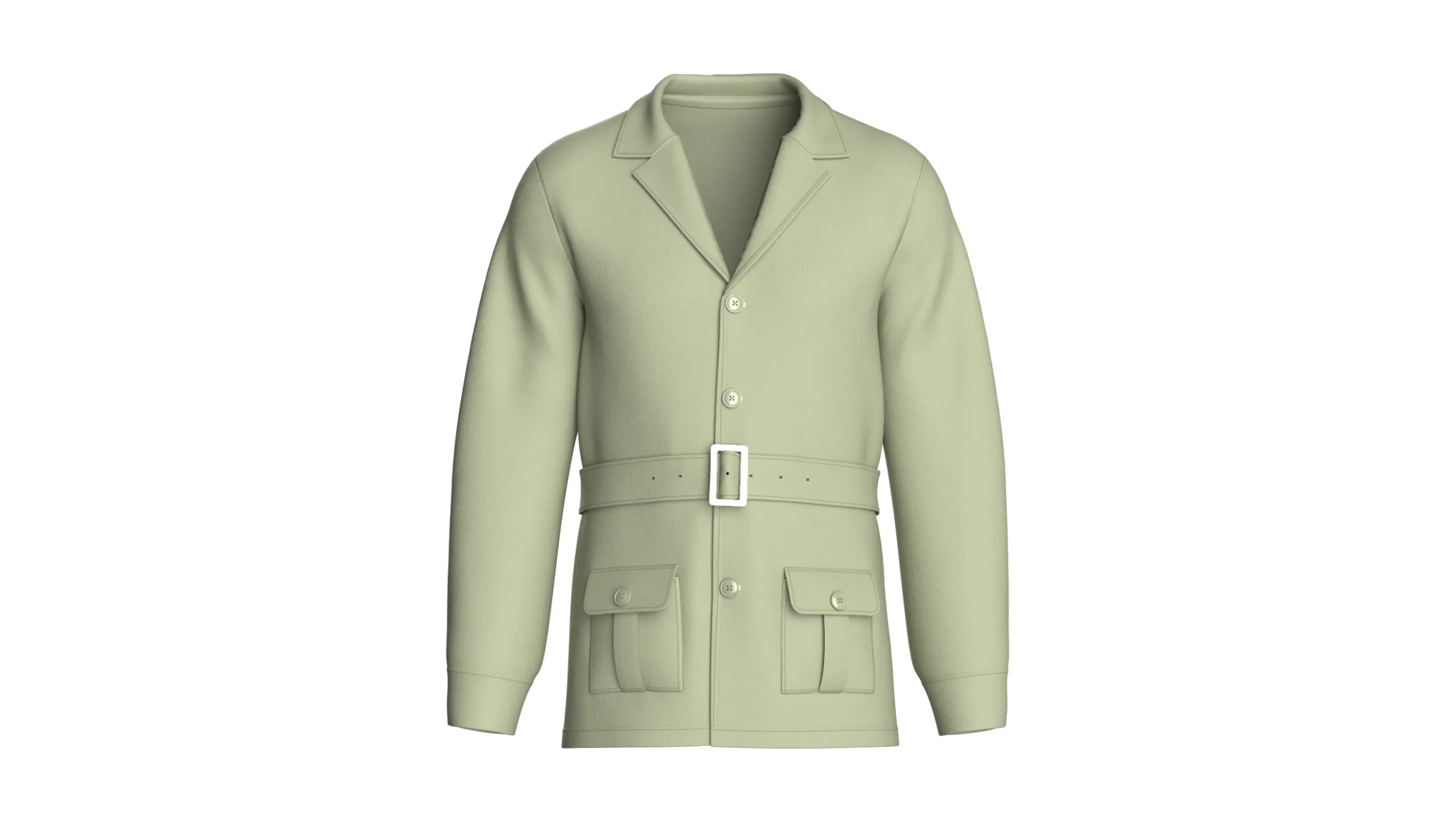 Men Belted Blazer Jacket Modello 3D .c4d .max .obj .3ds .fbx .stl .blend 