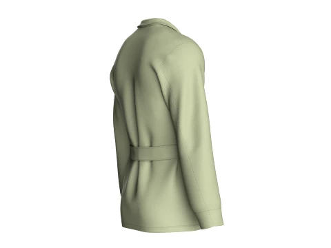 Men Belted Blazer Jacket Modello 3D