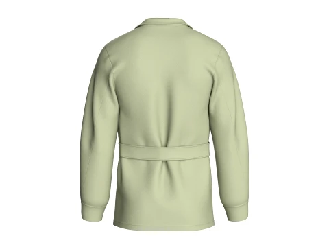 Men Belted Blazer Jacket Modello 3D