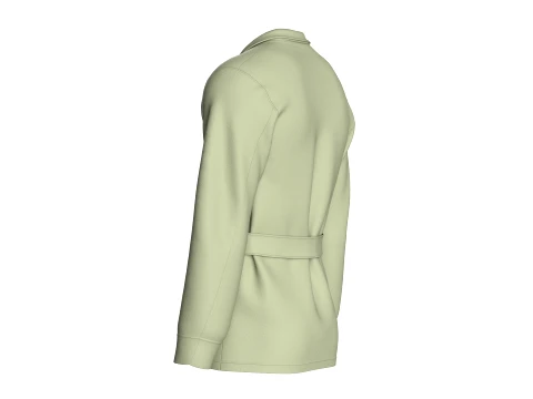 Men Belted Blazer Jacket Modello 3D