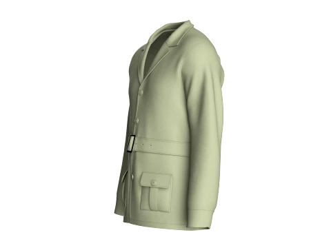 Men Belted Blazer Jacket Modello 3D
