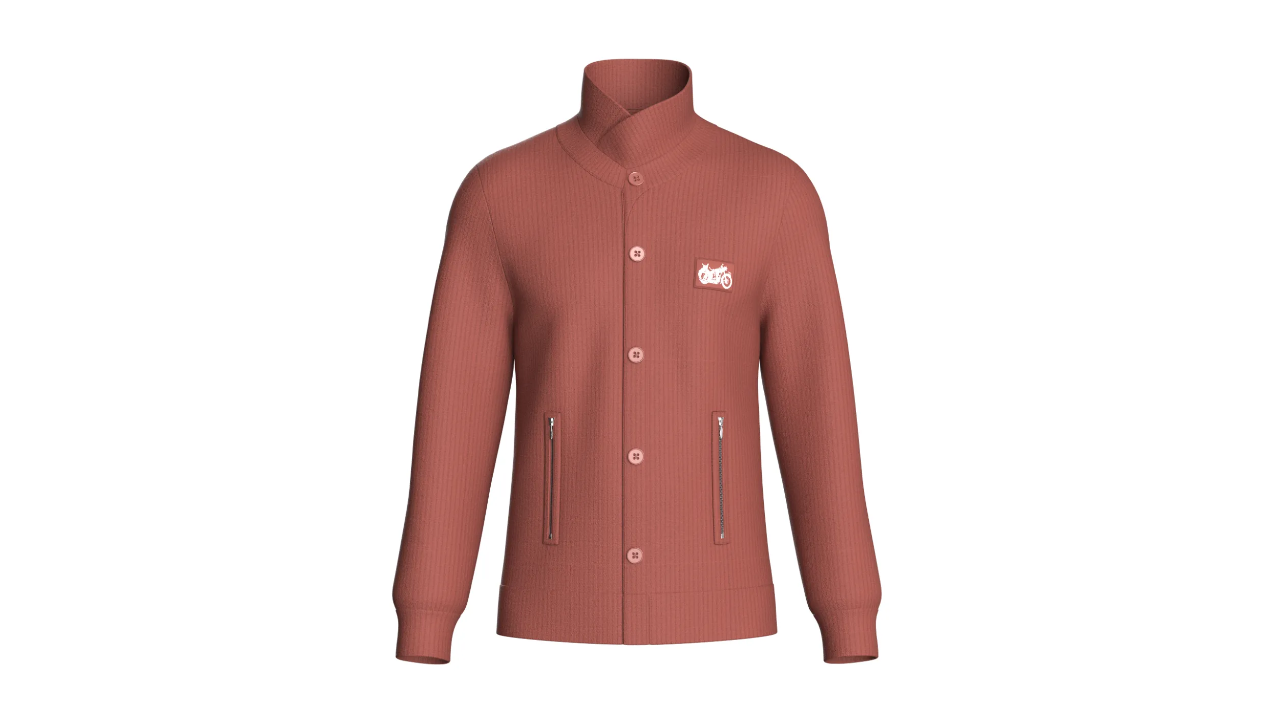 Men High Collar Buttoned Knit Jacket 3D Model .c4d .max .obj .3ds .fbx .stl .blend 