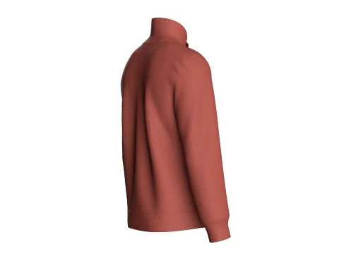Men High Collar Buttoned Knit Jacket 3D Model