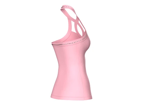 Girls Criss-Cross Neck Halter Tank Top 3D Model