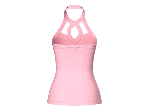 Girls Criss-Cross Neck Halter Tank Top 3D Model