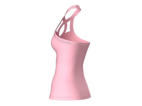 Girls Criss-Cross Neck Halter Tank Top 3D Model