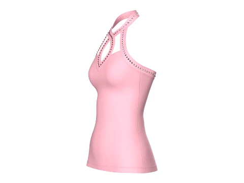 Girls Criss-Cross Neck Halter Tank Top 3D Model