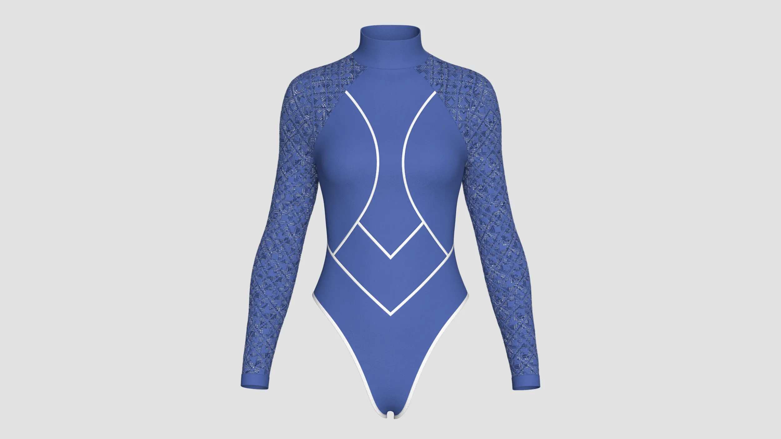 Girls Long Sleeve Bodysuit With Mesh 3D Model .c4d .max .obj .3ds .fbx .stl .blend
