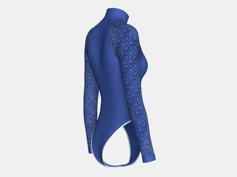 Girls Long Sleeve Bodysuit With Mesh 3D Model