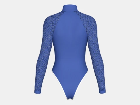 Girls Long Sleeve Bodysuit With Mesh 3D Model
