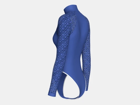 Girls Long Sleeve Bodysuit With Mesh 3D Model