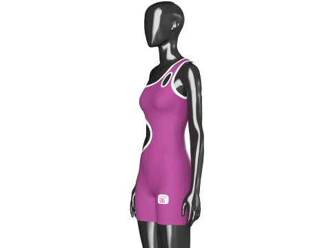 Girls One-Shoulder Romper With Side Cutout 3D Model