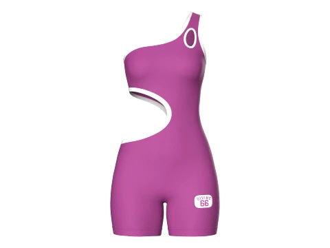 Girls One-Shoulder Romper With Side Cutout 3D Model