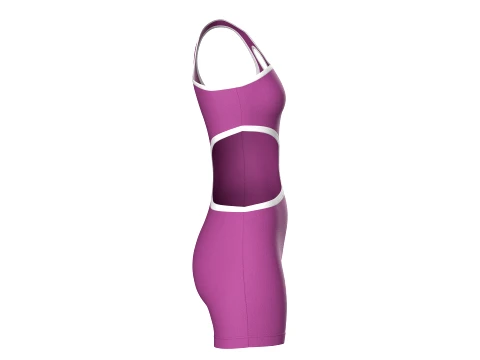 Girls One-Shoulder Romper With Side Cutout 3D Model