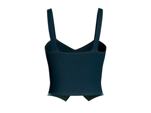 Girls Denim High Waist Corset Top 3D Model