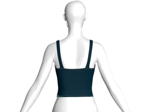 Girls Denim High Waist Corset Top 3D Model