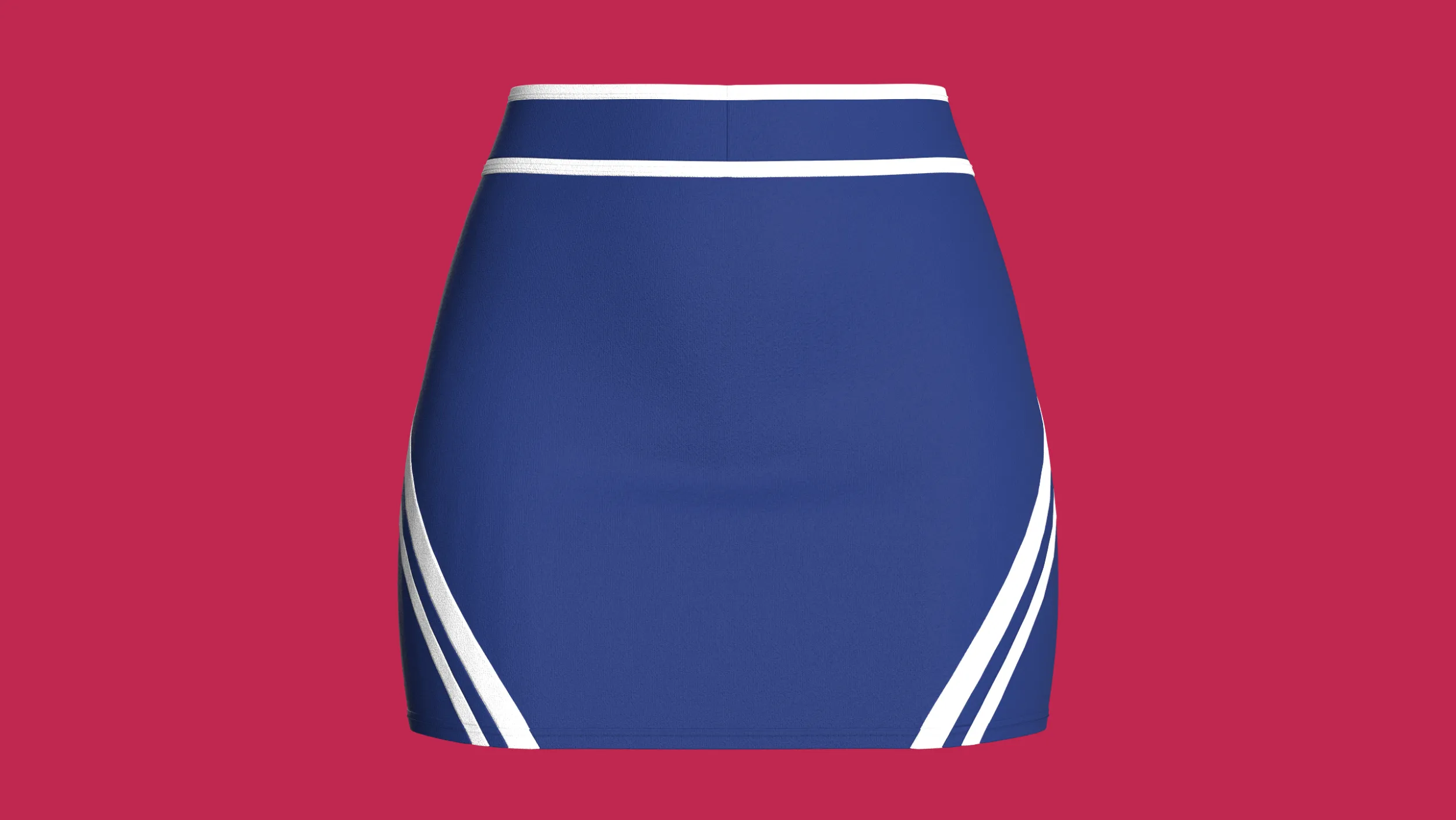 Girls Double-Striped Mini Skirt 3D Model .c4d .max .obj .3ds .fbx .stl .blend 