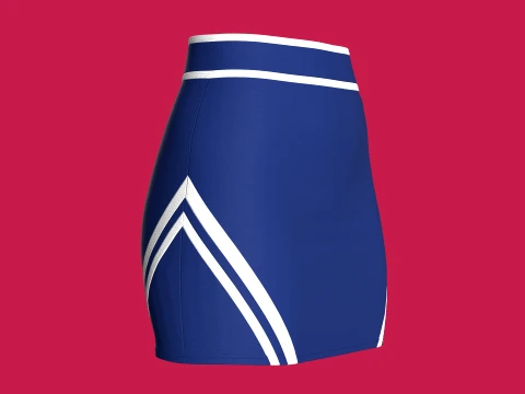 Girls Double-Striped Mini Skirt 3D Model