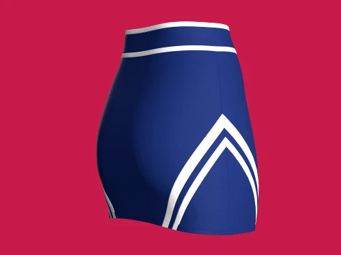 Girls Double-Striped Mini Skirt 3D Model