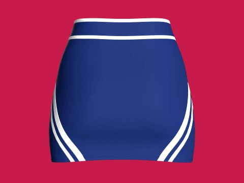 Girls Double-Striped Mini Skirt 3D Model