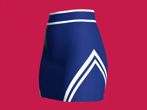 Girls Double-Striped Mini Skirt 3D Model