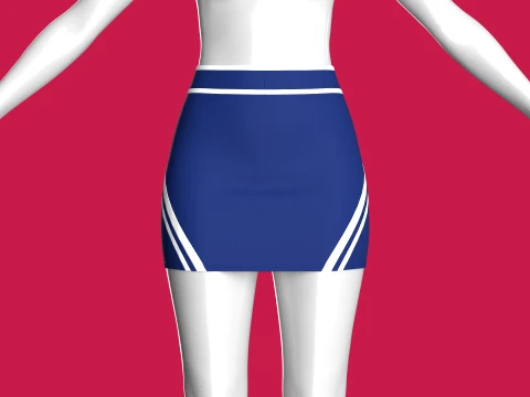 Girls Double-Striped Mini Skirt 3D Model