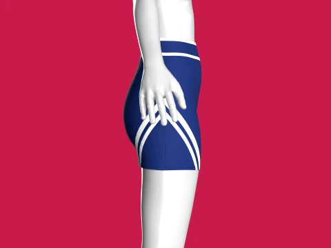 Girls Double-Striped Mini Skirt 3D Model