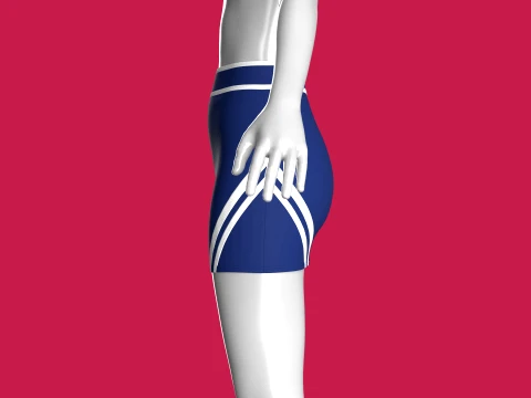 Girls Double-Striped Mini Skirt 3D Model